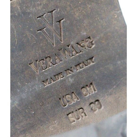 Vera Wang BLACK GENUINE LEATHER TALL MID HEEL RIDING BOOTS MOTO SHOES SIZE 8M - Picture 9 of 11